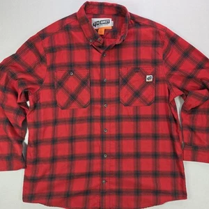 Duluth Trading 40 Grit Flannel Shirt Red Black Men's XL Standard Fit Workwear - Picture 1 of 14