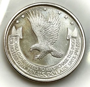 Vintage Monex $10 Trade Eagle - .999 1 Troy Oz Silver Art Round - Rare! - Picture 1 of 2
