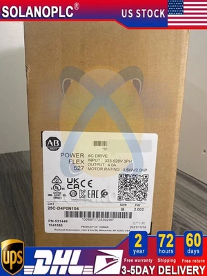 Nuevo Allen Bradley 25C-D4P0N104 PowerFlex 527 Drive 2.0HP FW 2.002 EE. UU. Impuestos libres Foto 1 de 4