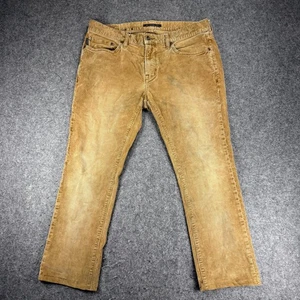 John Varvatos USA Mens Corduroy Pants Brown Size 34x35 Straight Leg Casual Flaw - Picture 1 of 11