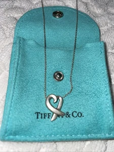 Tiffany & Co Paloma Picasso Loving Heart Necklace Sterling Silver 16 in - Picture 1 of 15