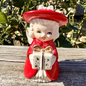 Campanella Natale Bambina Angelo Giappone Un Cappello Rosso Fine Qualità Regalo Ornamento Vintage - Foto 1 di 8