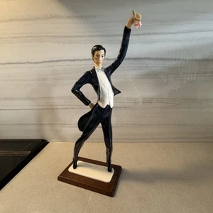 A. Santini Sculpture Signed Made in Italy Male Tango Dancer w Rose Blue & White - Picture 1 of 8