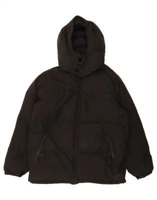 KAPPA Mens Hooded Padded Jacket UK 38 Medium Black Polyester DN66 - Image 1 of 4