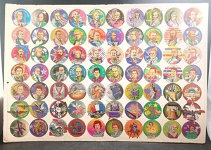 Full Sheet Unpunched Pogs Milk Caps "Presidents & First Ladies" c.1995 NOS OBO - Bild 1 von 14