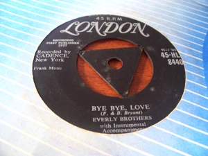 Everly Brothers "Bye Bye Love + I Wonder If I Care As Much" Vg+ Tri HLA8440 1957 - Picture 1 of 2