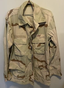 Cappotto esercito americano modello mimetico deserto cappotto con bottoni XL cotone/nylon - Foto 1 di 6