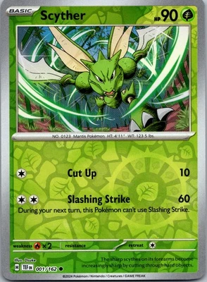 Scyther Reverse Holo Common SV05: Temporal Forces 001/162 NM - Image 1 of 2