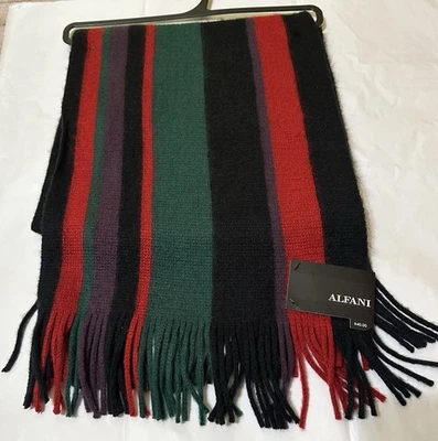 Nuevo con etiquetas, bufanda de invierno para hombre de Alfani, rojo/verde/negro/púrpura Foto 1 de 4