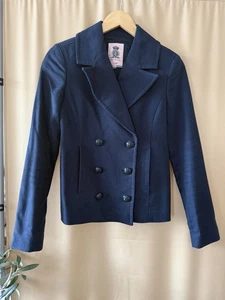 Y2K Juicy Couture Giacca Donna Navy Doppiopetto Pavone Taglia XS Nuova - Foto 1 di 9