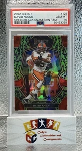 David Njoku PSA 10 💎 2022 Select Premier Piel de Serpiente Verde y Negro Prizm #2/2 - Imagen 1 de 2