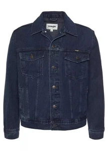 MENS WRANGLER TRADITIONAL CLASSIC WESTERN DENIM JACKET - DARK INK BLUE DENIM - Picture 1 of 1