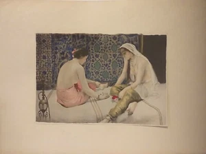 Paul Leroy, Joueuses d'osselet lithographie couleur pour l'Estampe Moderne, 1898 - Picture 1 of 4