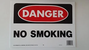 10"x14" DANGER NO SMOKING Safety Signs OSHA Workplace Jobsite Fire Flammable NEW - Picture 1 of 1