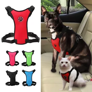 Chaleco de malla suave con arnés de coche para perros pequeños medianos grandes negro rojo - Imagen 1 de 22