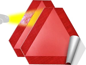 Paquete de 2 calcomanías reflectantes de movimiento lento para letreros de vehículo de movimiento lento de 7 x 8 grado diamante - Imagen 1 de 7