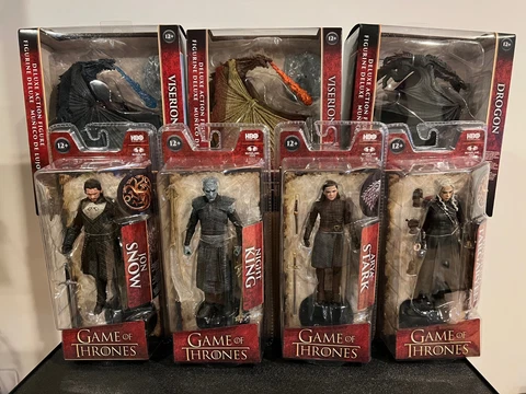 Mcfarlane Game Of Thrones HBO Viserion, Drogon, J Snow, Night King, Arya, Daener Cover