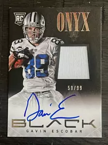 2013 schwarz Onyx Signatures Gavin Escobar Rookie Trikot Auto RC #50/99 Cowboys - Bild 1 von 3