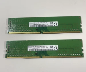 Hynix 2X8GB= 16GB 1Rx8 PC4-2400T-UA2 HMA81GU6CJR8N-VK Desktop Memory - Bild 1 von 3