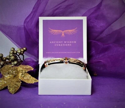 Cuff Bracelet/Copper and Black Leather-Handmade- Gift Box/Free Shipping-BL01110 - Image 1 of 4