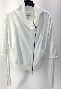 Peace Love World Women's Long Sleeve Full Zip Jacket White M - Picture 1 of 1
