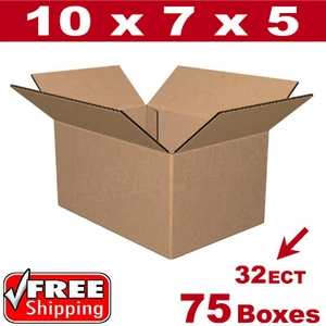 75 - 10x7x5 Cardboard Boxes Mailing Packing Shipping Box 32ECT Corrugated Carton - Picture 1 of 1