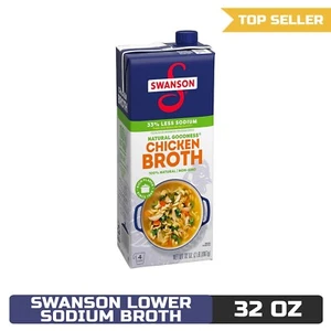 Swanson Natural Goodness Lower Sodium Chicken Broth, 32 oz Carton - Picture 1 of 4