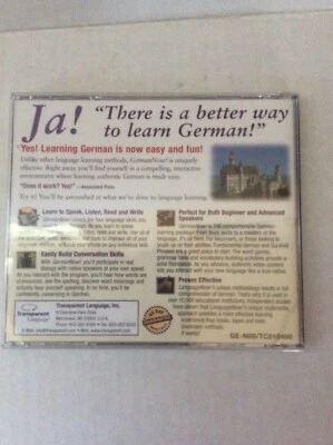 Transparent Language: Learn German Now! Version 8 CD New and Sealed PC CD-ROM - Image 1 of 4