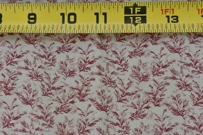 25" Long, Vintage, Dark-Red Branches on Tan Quilt Cotton, Marcus Brothers, N5862 - Image 1 of 4