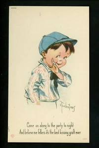 Postal vintage firmada por artista Twelvetrees niño niño #1051 Bergman 1917 - Imagen 1 de 2