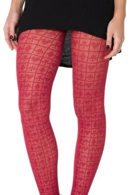 RARE Limited Edition Black Milk Clothing Card Suit Hosiery in Wine - BNWOT - Image 1 of 4