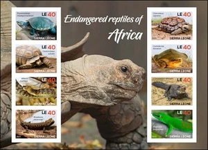 SIERRA LEONE 2025 MS8V IMPERF REPTILES TURTLE TURTLES CROCODILE CHAMELEON SNAKES - Picture 1 of 1