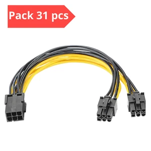 Lot de 31 Câble PCI Express 6 Broches vers 2 x PCIe 6 Broches Alimentation - Photo 1/9