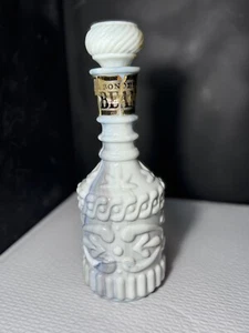 VINTAGE 1972 Jim Beam Blue Gray Swirl Milk Slag Glass Bottle w/Stopper EMPTY Z67 - Picture 1 of 9