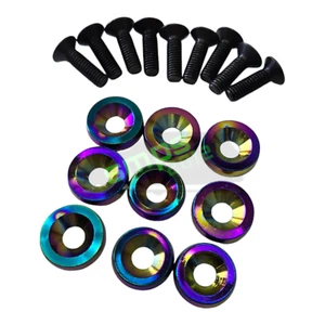 Kit bulloni vano motore Mini R59 Roadster rondelle look olio M6 bulloni neri 18 pezzi - Foto 1 di 4