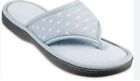 ISOTONER Eco Comfort Enhanced Heel Cushion Womens Thong Slippers Sz LG 8.5-9 BLU