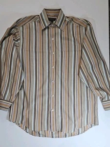 Ermenegildo Zegna Mens Dress Shirt Medium Luxury Vertical Stripe Made In Italy - Picture 1 of 6