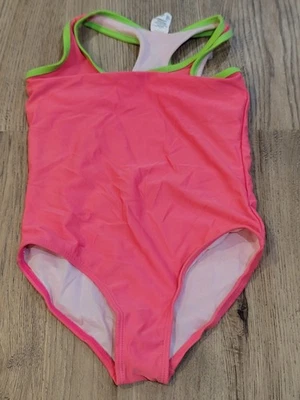 Girls Pink  Swim Suit Body Suit Size M 7/8 by OP - Image 1 of 3