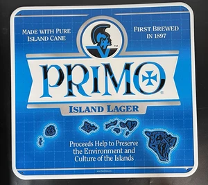 Primo Island Lager Metal Sign Hawaiian Beer 18" x 17" - Picture 1 of 11