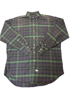 Camisa Ralph Lauren Azul Marino Amarillo Verde A Cuadros Manga Larga Con Botones Talla M - Imagen 1 de 5