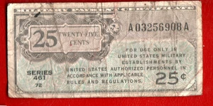 Military Payment Certificate Series 461 25 cents - - Picture 1 of 2