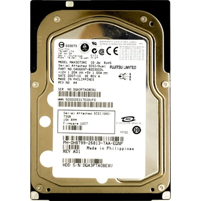 Dell (H8799) 73GB SAS-1 (LFF) 3Gb/s 15K HDD (0H8799) - Image 1 of 2