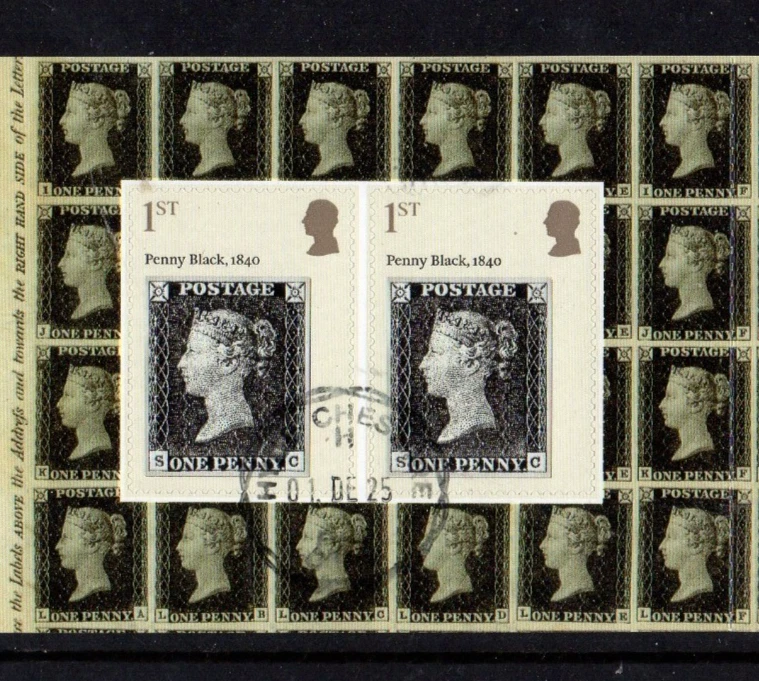 xxxxxxx-GB 2025-QUEEN VICTORIA 2 STAMPS FROM 1st CLASS BOOKLET  VFU — 第 1/1 张图片