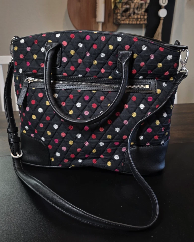 Vera Bradley выходной день сумка Гавана точек черный розовый наплечная сумка Дамская сумка сумочка - Изображение 1 из 1