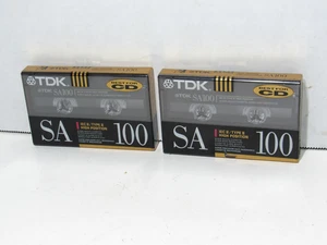 Set of 2 TDK SA-100 Type II High Position Cassette Tapes - New Sealed - Picture 1 of 5
