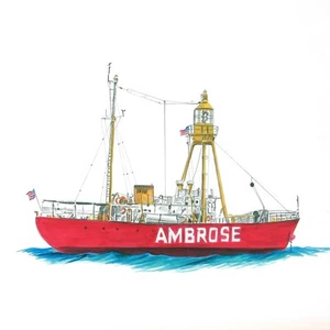 Calcomanía Vinilo Adhesivo Ambrose Lightship Lv-87 - Calcomanía Vinilo Impresa Hecha en EE. UU. - Imagen 1 de 1