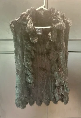 525 America Luxe Black Medium Rabbit Fur Vest  - Image 1 of 2