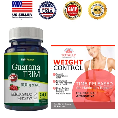 Extracto de guaraná Metabolismo Impulsar Suplementos Tópicos Quema Grasa Pérdida Parche Foto 1 de 4