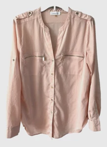 Calvin Klein Size Medium Button Front Lightweight Womens Blouse - Picture 1 of 2