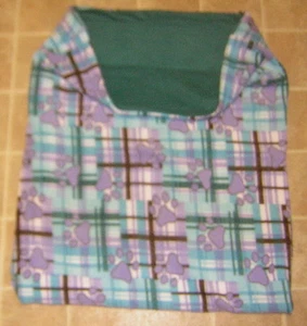 PFOTEN auf KARIERTEM ITALIENISCHEM WINDHUND BOSTON FOXTERRIER 24x30 KUSCHEL HUNDEBETT  - Bild 1 von 1